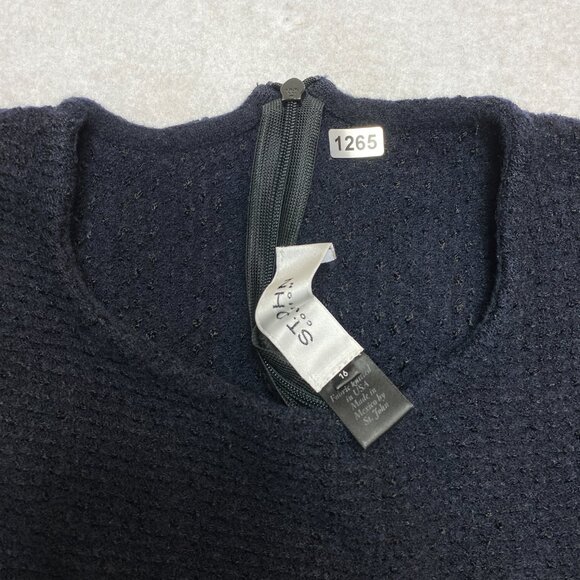 St. John Knit Dress Women's 16 Black Tweed Wool Blend Mini Classic - Picture 8 of 12